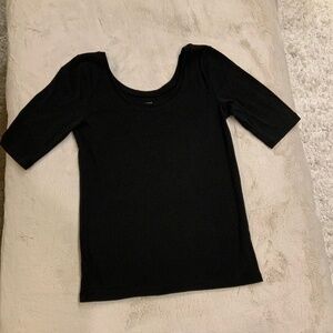 JCrew Black M Perfect Fit T Minimalist Monochrome Scandi Cottagecore Balletcore
